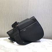 Dior Men's Saddle Bag Black Leather 0819# 28cm - 5