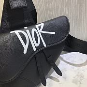 Dior Men's Saddle Bag Black Leather 0819# 28cm - 4