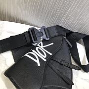 Dior Men's Saddle Bag Black Leather 0819# 28cm - 3