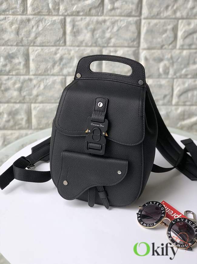 Dior Saddle Backpack 27.5 Black Leather - 1