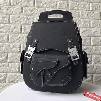Dior Saddle Backpack 37 Black Leather 