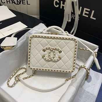 Chanel Chain Vanity Case White 18cm