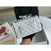 Chanel Classic Flap Bag 20 Caviar White In Silver/Gold Hardware - 5