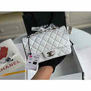 Chanel Classic Flap Bag 20 Caviar White In Silver/Gold Hardware - 4