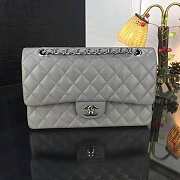 Chanel Caviar Classic Flap Bag 25.5 Grey A01112  - 2