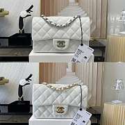 Chanel Classic Flap Bag 20 Lambskin White In Silver/Gold Hardware - 1