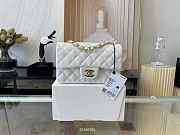 Chanel Classic Flap Bag 20 Lambskin White In Silver/Gold Hardware - 6