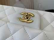Chanel Classic Flap Bag 20 Lambskin White In Silver/Gold Hardware - 5