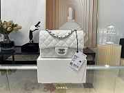 Chanel Classic Flap Bag 20 Lambskin White In Silver/Gold Hardware - 2