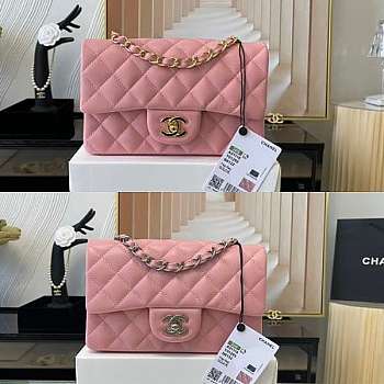 Chanel Classic Flap Bag 20 Lambskin Pink In Silver/Gold Hardware