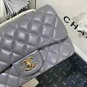 Chanel Classic Flap Bag 20 Lambskin Grey In Silver/Gold Hardware - 3