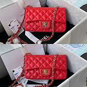 Chanel Classic Flap Bag 20 Lambskin Red In Silver/Gold Hardware - 1