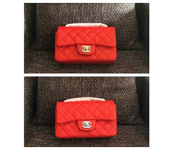 Chanel Classic Flap Bag 20 Caviar Red In Silver/Gold Hardware