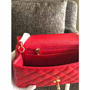 Chanel Classic Flap Bag 20 Caviar Red In Silver/Gold Hardware - 3