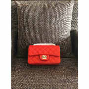 Chanel Classic Flap Bag 20 Caviar Red In Silver/Gold Hardware - 5