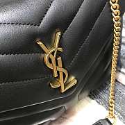 YSL Small 25 Loulou Bag Black in Gold Hardware - 4