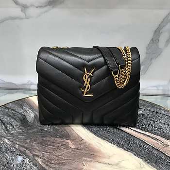 YSL Small 25 Loulou Bag Black in Gold Hardware
