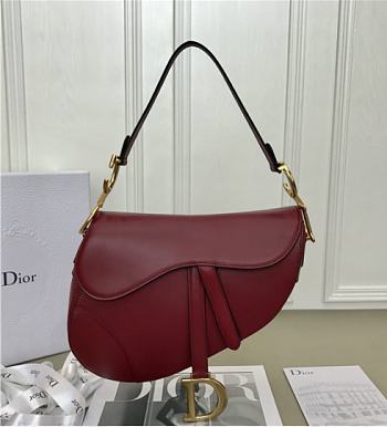 Dior Saddle Bag 26 Original Leather Rose Red M0446