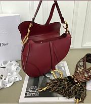 Dior Saddle Bag 26 Original Leather Rose Red M0446 - 4
