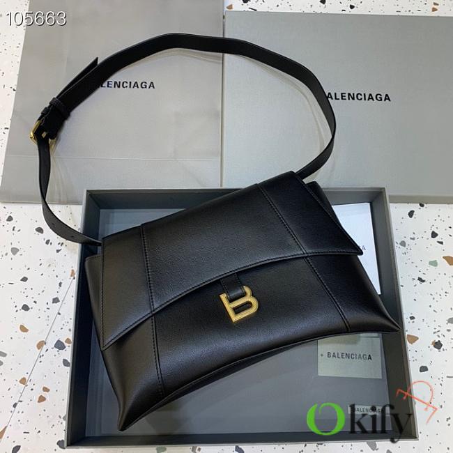 Balenciaga Hourglass 32 Shoulder Bag Black Gold Buckle - 1
