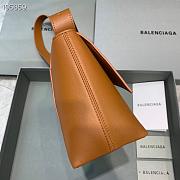 Balenciaga Hourglass 29 Shoulder Bag Brown Silver Buckle - 6