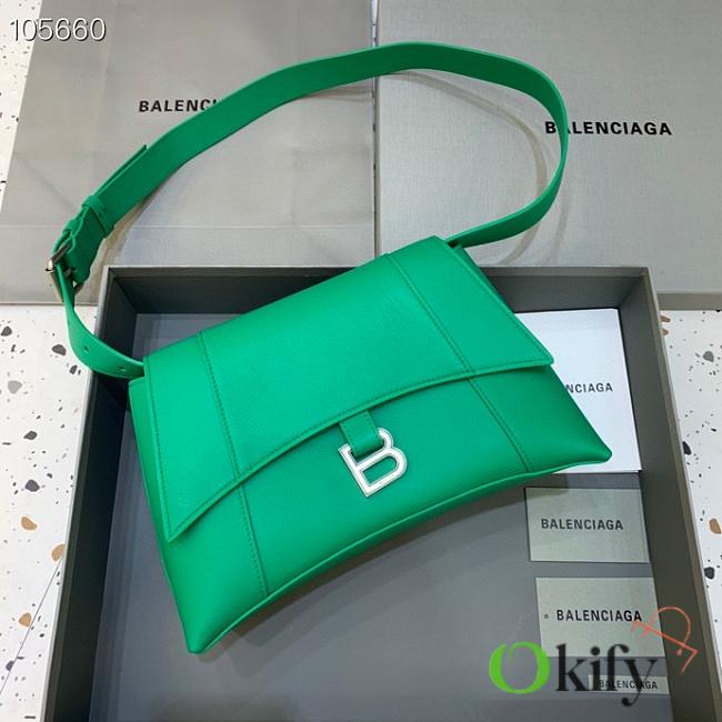 Balenciaga Hourglass 29 Shoulder Bag Green Silver Buckle - 1