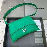 Balenciaga Hourglass 29 Shoulder Bag Green Silver Buckle - 1