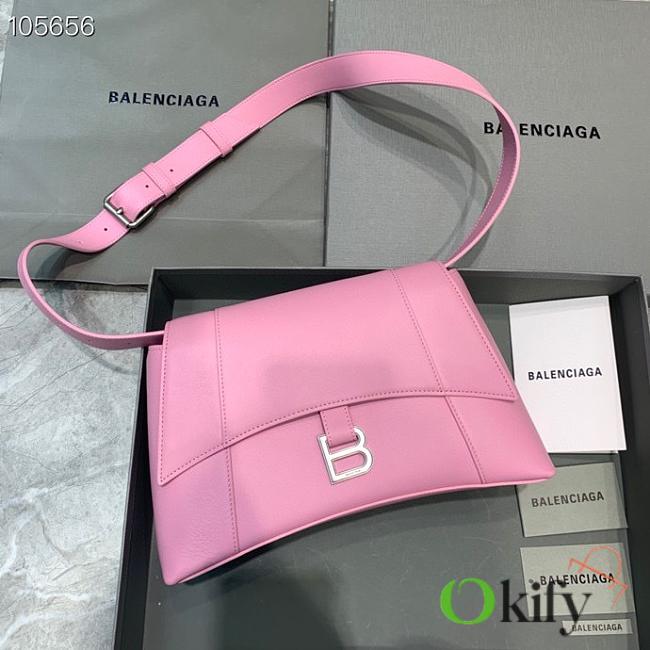 Balenciaga Hourglass 29 Shoulder Bag Pink Silver Buckle - 1