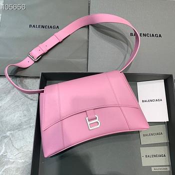 Balenciaga Hourglass 29 Shoulder Bag Pink Silver Buckle