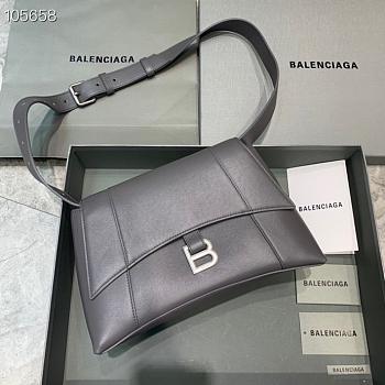 Balenciaga Hourglass 29 Shoulder Bag Gray Silver Buckle