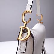 Dior Saddle 25.5 Grain Leather White 6816 - 3