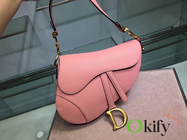 Dior Saddle 25.5 Grain Leather Pink M0447 - 1