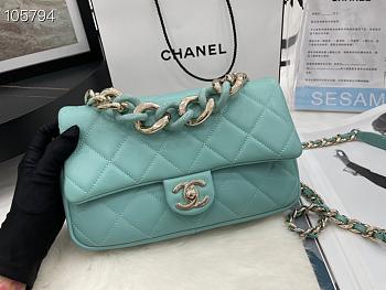 Chanel Cruise 24 Gold-Tone Metal Blue Teal 