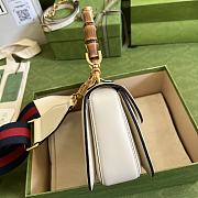 Gucci Jumbo GG bag 21 Bamboo Top Handle White  - 4