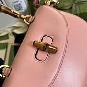 Gucci Jumbo GG bag 21 Bamboo Top Handle Pink - 3