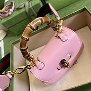 Gucci Mini Jumbo GG bag 17 Bamboo Top Handle Pink - 2
