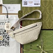Gucci Waist Bag 23 White Empreinte Leather 658582 - 1