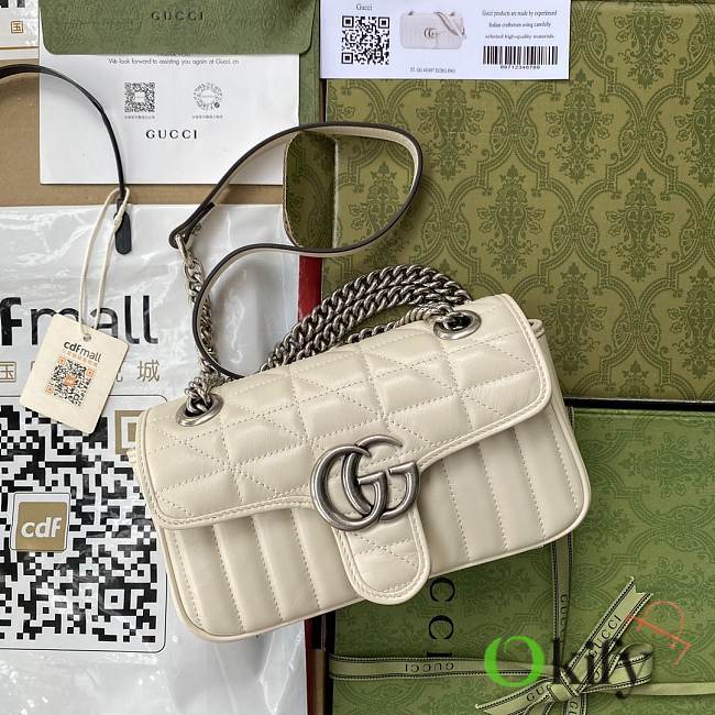 Gucci GG Marmont 20 White Cream Lambskin 8581 - 1
