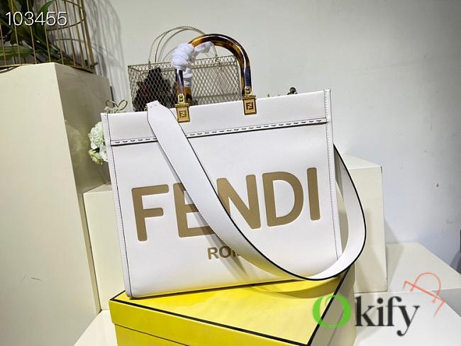 Fendi sunshine tote 36 white leather 887 - 1