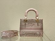 Lady Dior D'Lite Pink Toile de Jouy Reverse Embroidery M0565 23.5cm - 5