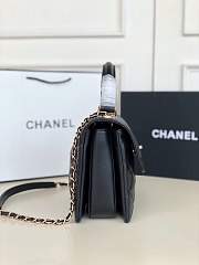 Chanel Trendy CC Quilted Top Handle 25 Black Lambskin - 6