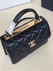 Chanel Trendy CC Quilted Top Handle 25 Black Lambskin - 3