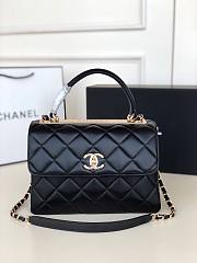 Chanel Trendy CC Quilted Top Handle 25 Black Lambskin - 4