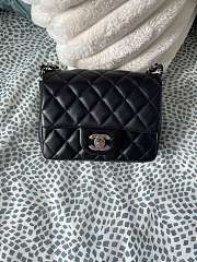 Chanel Mini Flap Bag 17 Black Lambskin Square   - 1