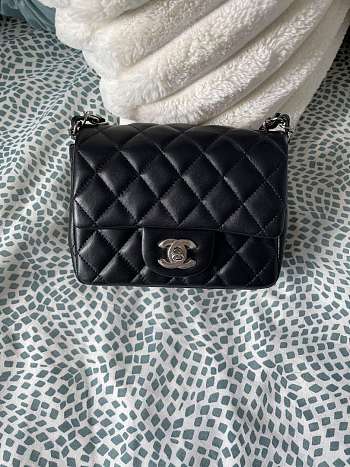 Chanel Mini Flap Bag 17 Black Lambskin Square  