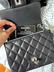 Chanel Mini Flap Bag 17 Black Lambskin Square   - 4