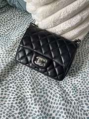 Chanel Mini Flap Bag 17 Black Lambskin Square   - 6