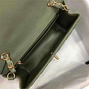 Chanel Flap Bag Green Caviar 20 Gold/Silver Hardware - 2
