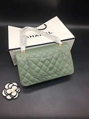 Chanel Flap Bag Green Caviar 25 Gold/Silver Hardware   - 4