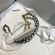 Chanel 19 card holder chain white 8641 - 6